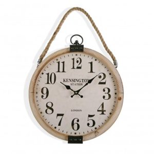OROLOGIO IN LEGNO E METALLO CON CORDA DM. 40CM