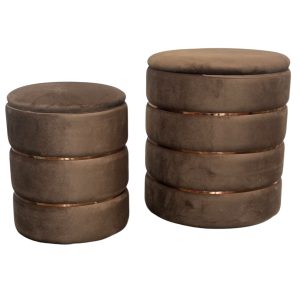 COPPIA POUF CONTENITORI IN VELLUTO