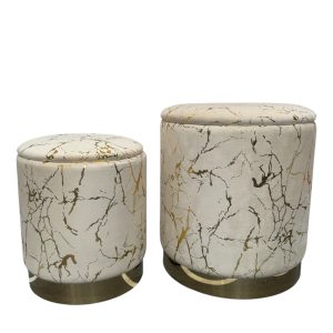 COPPIA POUF CONTENITORI IN VELLUTO EFFETTO MARMO