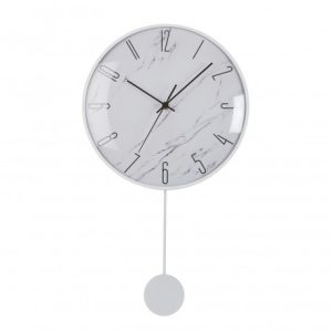 OROLOGIO IN METALLO EFFETTO MARMO CON PENDOLO
